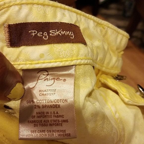PAIGE DENIUM JEANS PEG SKINNY YELLOW 27 - Picture 9 of 10